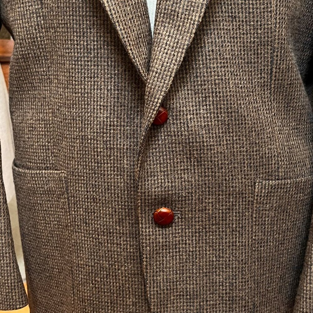 Orvis Mens Tweed Wool Blazer Jacket Sportcoat Elbow Patches Brown Gray Size 40R - Picture 13 of 15
